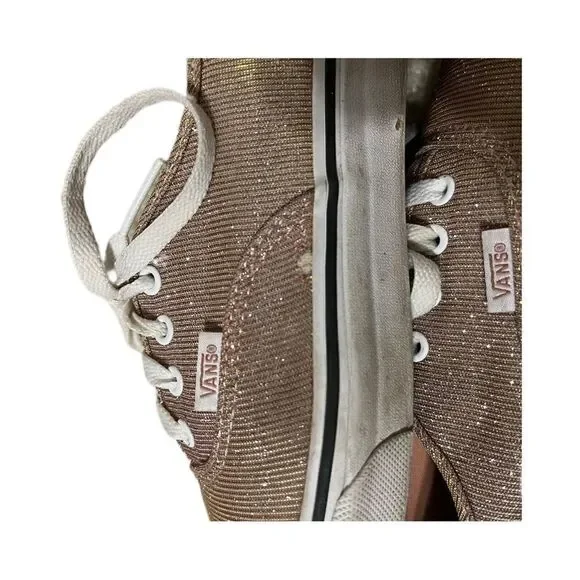 Vans 6 youth gold sparkly sneakers skateboard GUC - Picture 6 of 11
